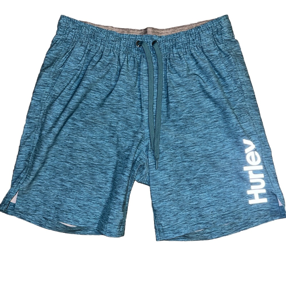 Hurley Shorts Mens Large Essential Heather Volley Boardshort Teal Lined